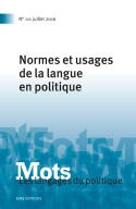 MOTS. LES LANGAGES DU POLITIQUE, N 111/2016. NORMES ET USAGES