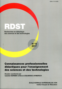 RDST, N 15/2017. CONNAISSANCES PROFESSIONNELLES DIDACTIQUES POUR L'EN