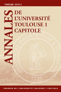 ANNALES DE L UNIVERSITE TOULOUSE 1 CAPITOLE. TOME LX