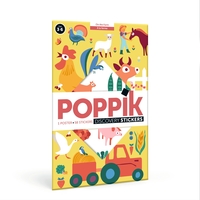 POPPIK A LA FERME - 1 POSTER + 58 STICKERS REPOSITIONNABLES