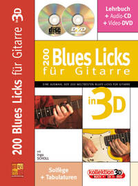 200 BLUES LICKS FUR GITARRE IN 3D +CD+DVD