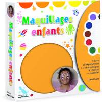 MAQUILLAGE ENFANTS - 1 LIVRE D'EXPLICATIONS + 7 MAQUILLAGES A REALISER + MATERIEL