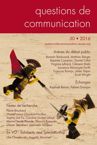 QUESTIONS DE COMMUNICATION, N 30/2016. ARENES DU DEBAT PUBLIC