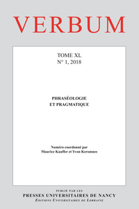 Verbum, Tome XL, n° 1/2018