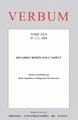 Verbum, Tome XXX, n° 2-3/2008