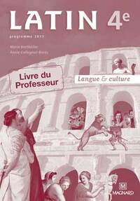 Latin, Langue et culture 4e, Livre du professeur
