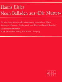 NEUN BALLADEN AUS DIE MUTTER -ENSEMBLE DE PARTITIONS