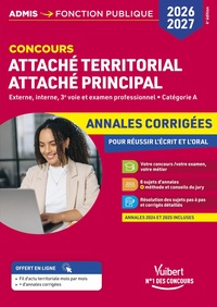 Concours Attaché territorial 2026 - Annales corrigées