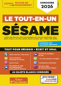 LE TOUT-EN-UN SESAME - 35 SUJETS BLANCS - ECRITS ET ORAUX - TUTOS OFFERTS - CONCOURS 2026
