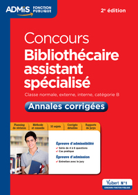 Concours Bibliothécaire assistant spécialisé - Catégorie B - Annales corrigées - Entraînement