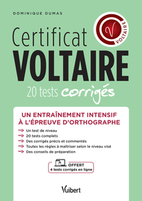 Certificat Voltaire - 20 tests corrigés + 4 tests offerts en ligne