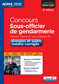 Concours Sous-officier de gendarmerie - Catégorie B - Annales et sujets inédits corrigés