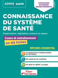 CONNAISSANCE DU SYSTEME DE SANTE - COURS ET ENTRAINEMENT EN 40 FICHES - ORGANISATION, LEGISLATION, A