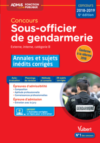 Concours Sous-officier de gendarmerie - Catégorie B - Annales et sujets inédits corrigés