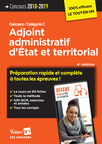 Concours Adjoint administratif d'État et territorial - Préparation rapide et complète à toutes les épreuves !