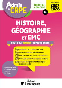 Admis au CRPE 2027-2028 - Histoire Géographie EMC : Epreuve écrite d’admissibilité L3