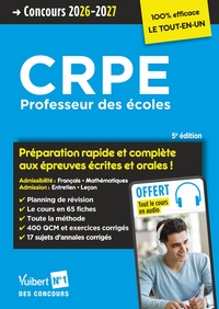 CRPE 2026-2027 - 100 % efficace Préparation rapide et complète aux épreuves écrites et orales (M1 et M2) + Cours en audio