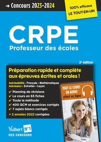 CRPE 2023-2024 - Préparation rapide et complète aux épreuves écrites et orales - Tout le cours en audio