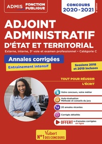 Concours Adjoint administratif - Catégorie C - Annales corrigées - Session 2019 incluse