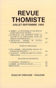 Revue thomiste - N°3/1995