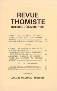 Revue thomiste - N°4/1996