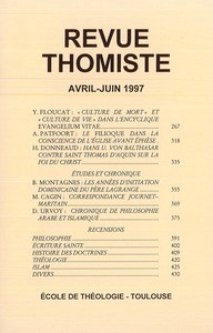 Revue thomiste - N°2/1997