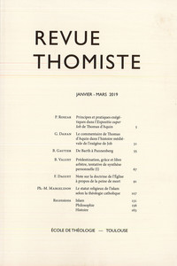 REVUE THOMISTE - N 1/2019