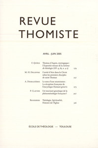 Revue thomiste - N°2/2005