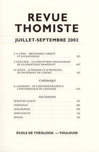 Revue thomiste - N°3/2002