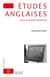 ETUDES ANGLAISES - N 2/2016 - PERFORMANCE STUDIES