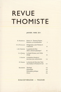 Revue thomiste - N°1/2011