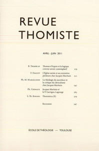 Revue thomiste - N°2/2011