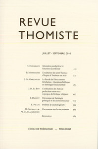 Revue thomiste - N°3/2010
