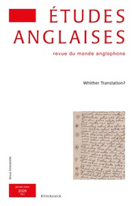 Études anglaises - N°1/2026