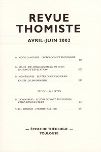 Revue thomiste - N°2/2002