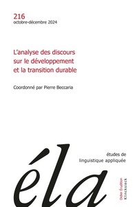 Etudes de linguistique appliquée - n°4-2024