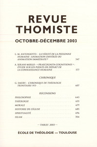 Revue thomiste - N°4/2003