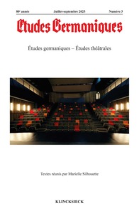 Études germaniques - N°3-2025