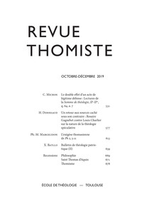 REVUE THOMISTE - N 4/2019