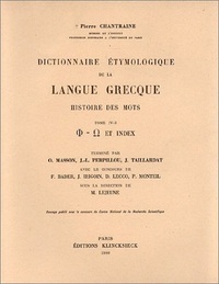 DICTIONNAIRE ETYMOLOGIQUE DE LA LANGUE GRECQUE