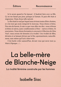 LA BELLE-MERE DE BLANCHE NEIGE : LA RIVALITE FEMININE CONSTRUITE PAR LES HOMMES