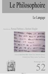 Le Philosophoire N°52 Le langage - automne 2019