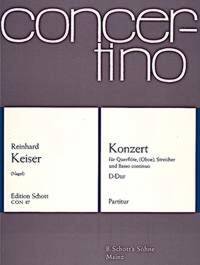 CONCERTO D MAJOR - FLUTE (OBOE), STRINGS AND BASSO CONTINUO. PARTITION.