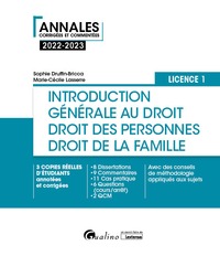 Introduction générale au droit et droit des personnes et de la famille - L1, 6ème édition