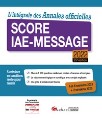 L'INTEGRALE DES ANNALES OFFICIELLES SCORE IAE-MESSAGE 2022