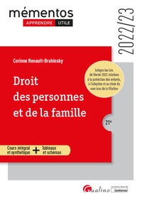 DROIT DES PERSONNES ET DE LA FAMILLE - COURS INTEGRAL ET SYNTHETIQUE - OUTILS PEDAGOGIQUES