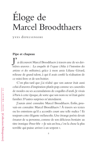 ELOGE DE MARCEL BROODTHAERS