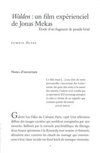 WALDEN:UN FILM EXPERIENCIEL DE JONAS MEKAS