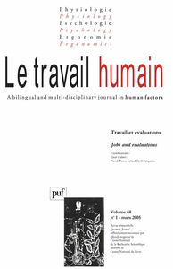 travail humain 2005, vol. 68 (1)