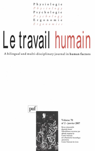 travail humain 2007, vol. 70 (2)